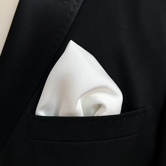 White Satin Pocket Square