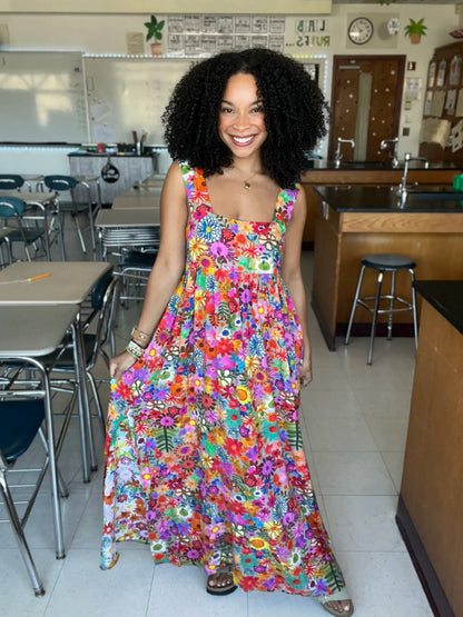 Tricia Maxi Dress - Rainbow Calico Floral