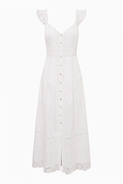 Kailette Cotton Maxi Dress - OPTIC WHITE