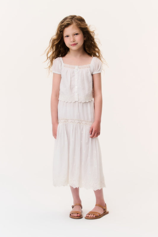 Little Girls Cotton Lace Norael Skirt