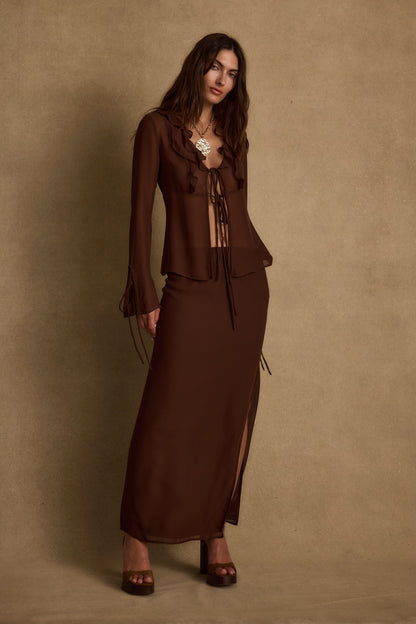 Layla Mocha Maxi Skirt