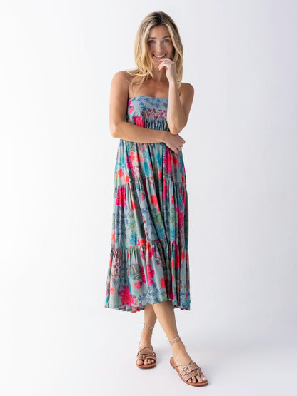 Hanna Convertible Maxi Skirt - Neon Tropical Floral