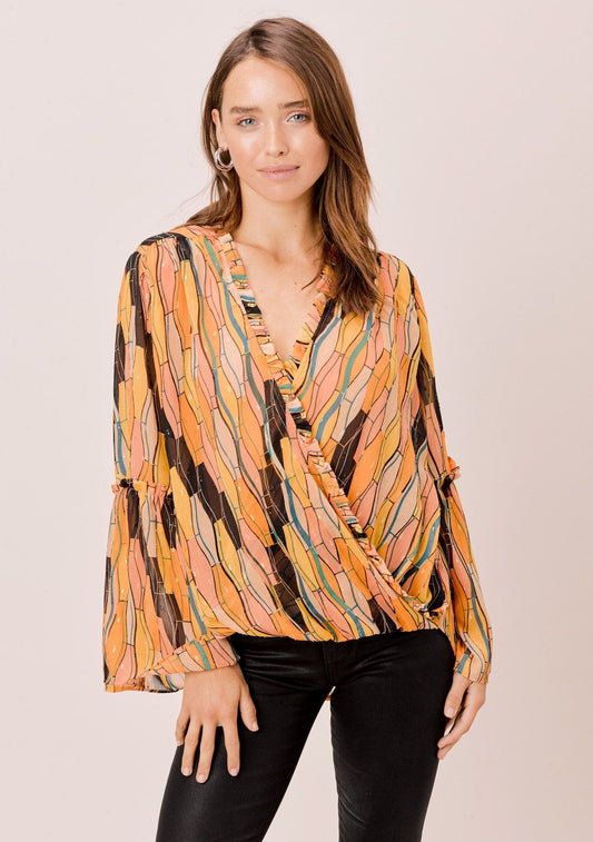 Della Retro Bell Sleeve Top