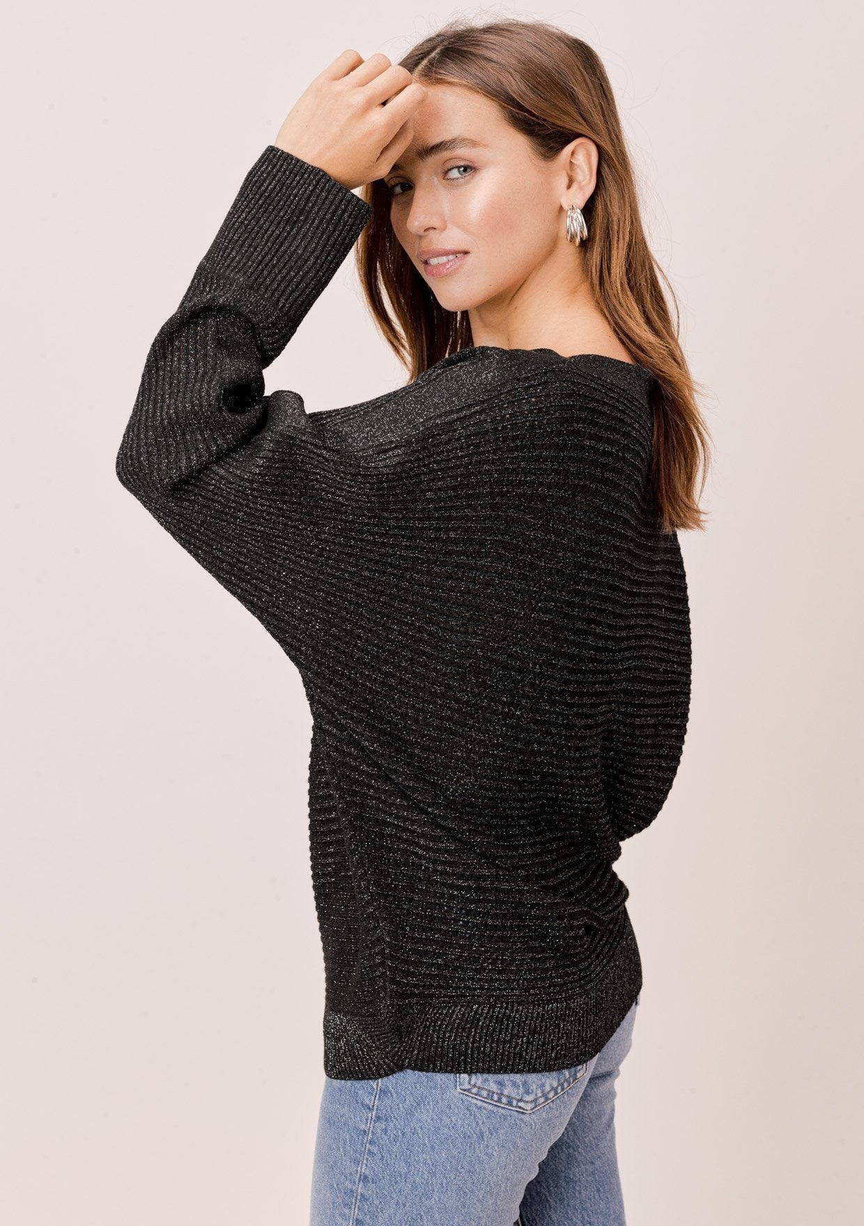 Juliet Metallic Boatneck Sweater