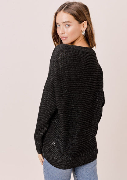 Juliet Metallic Boatneck Sweater