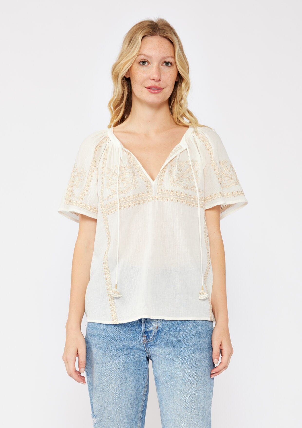 Dixie Cotton Embroidered Top