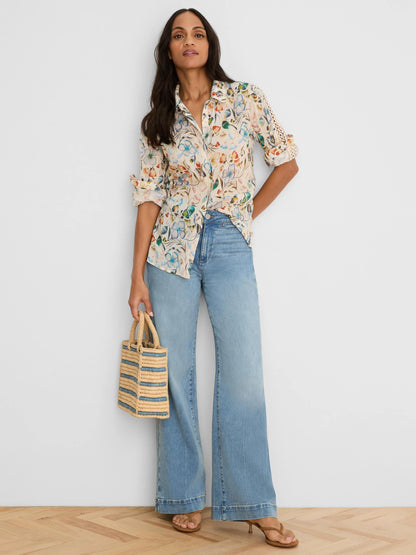 Pressed Flowers Cotton Lawn Shirt