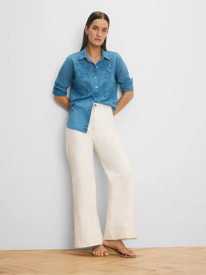 Dimensional Bloom Cotton Lawn Shirt