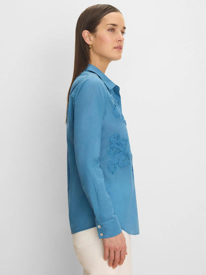 Dimensional Bloom Cotton Lawn Shirt