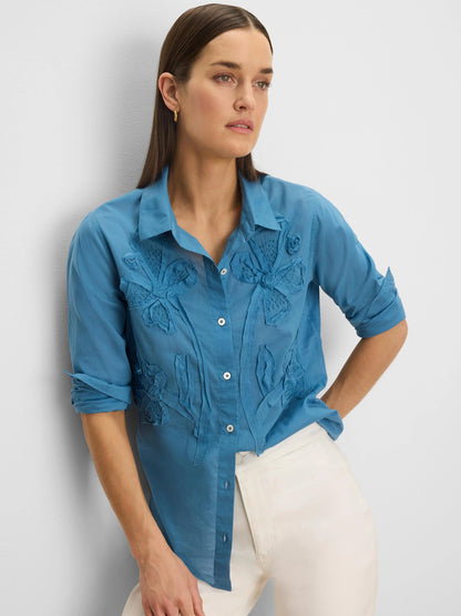 Dimensional Bloom Cotton Lawn Shirt
