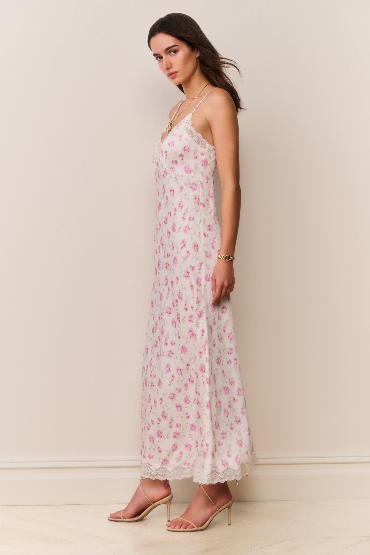 Manuela Heirloom Print Maxi Slip Dress - STERLING DUSK