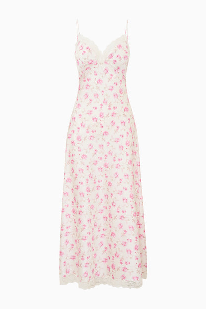 Manuela Heirloom Print Maxi Slip Dress - STERLING DUSK