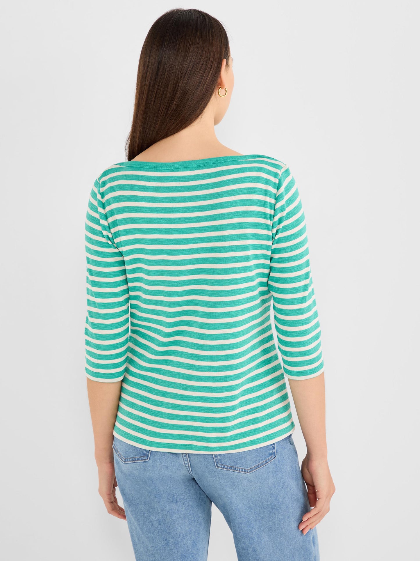NZT 3/4 Sleeve Stripe Envelope Boat Tee