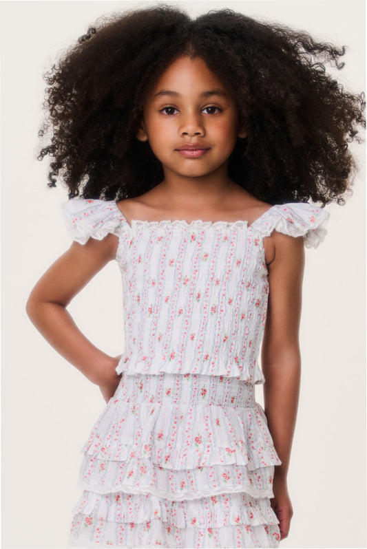 Little Girls Cherry Stripe Caspia Top