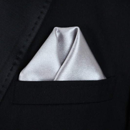 Pocket Square | Silver Thick Satin #34