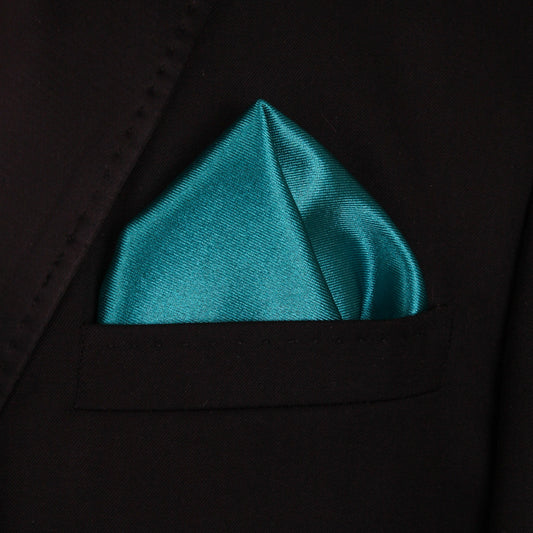 Pocket Square | Teal Thick Satin #17