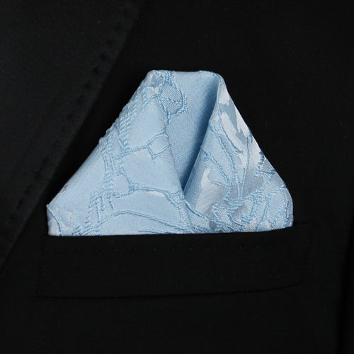 Pocket Square | Light Blue Satin Embossed #20