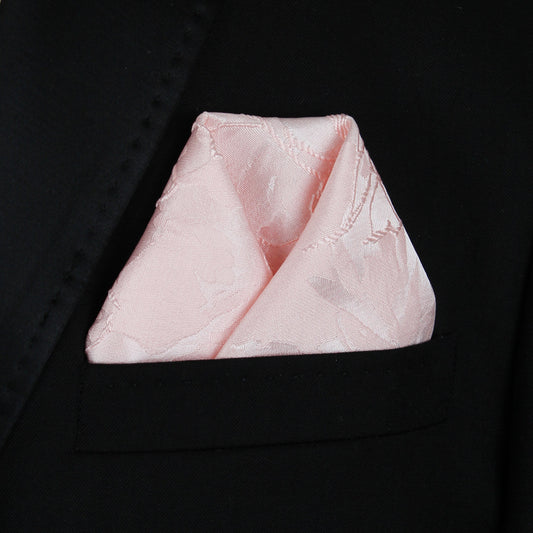 Pocket Square | Light Pink Satin Embossed #23
