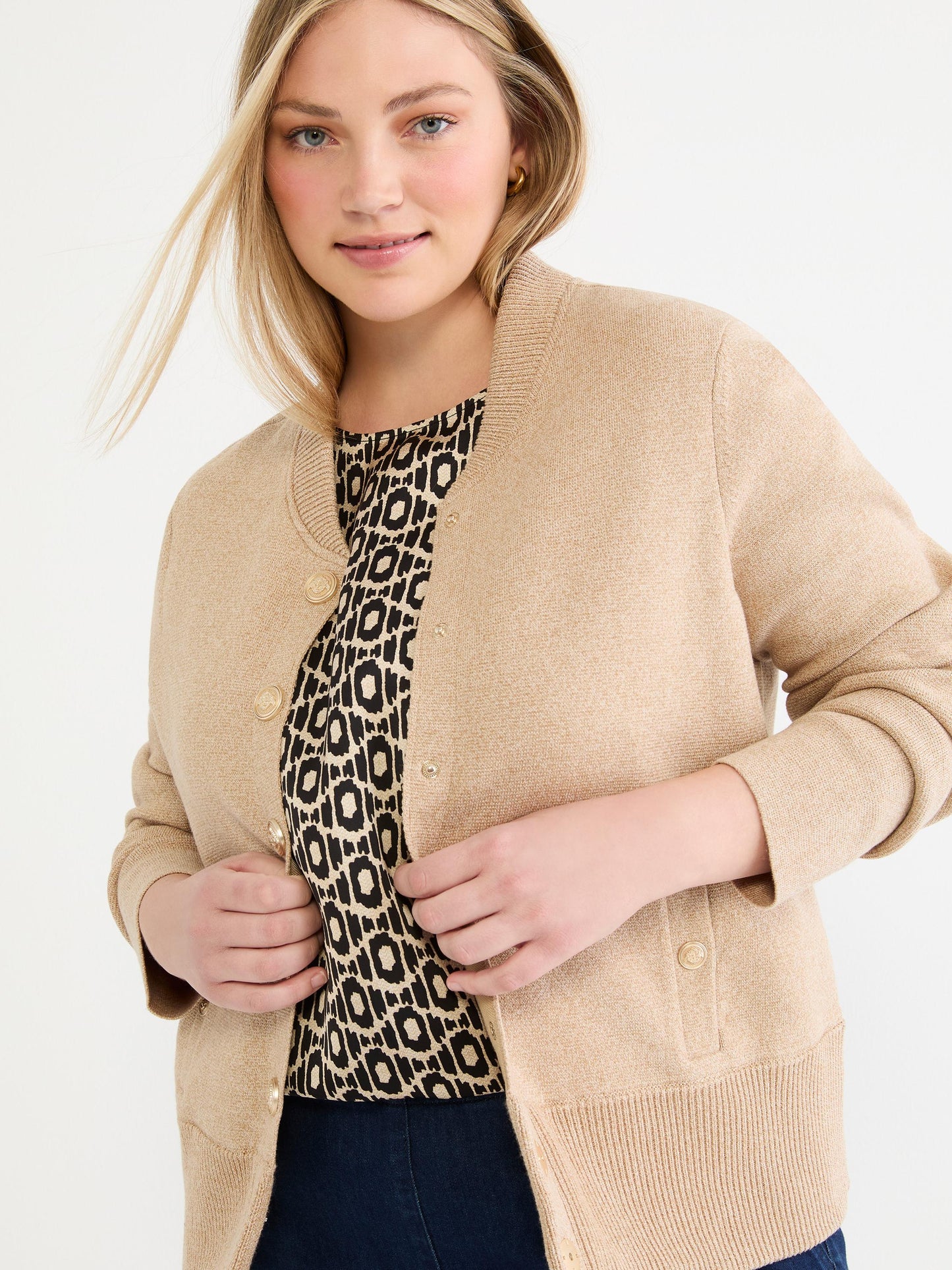 Knit Bomber Snap Jacket