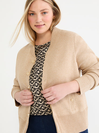 Knit Bomber Snap Jacket