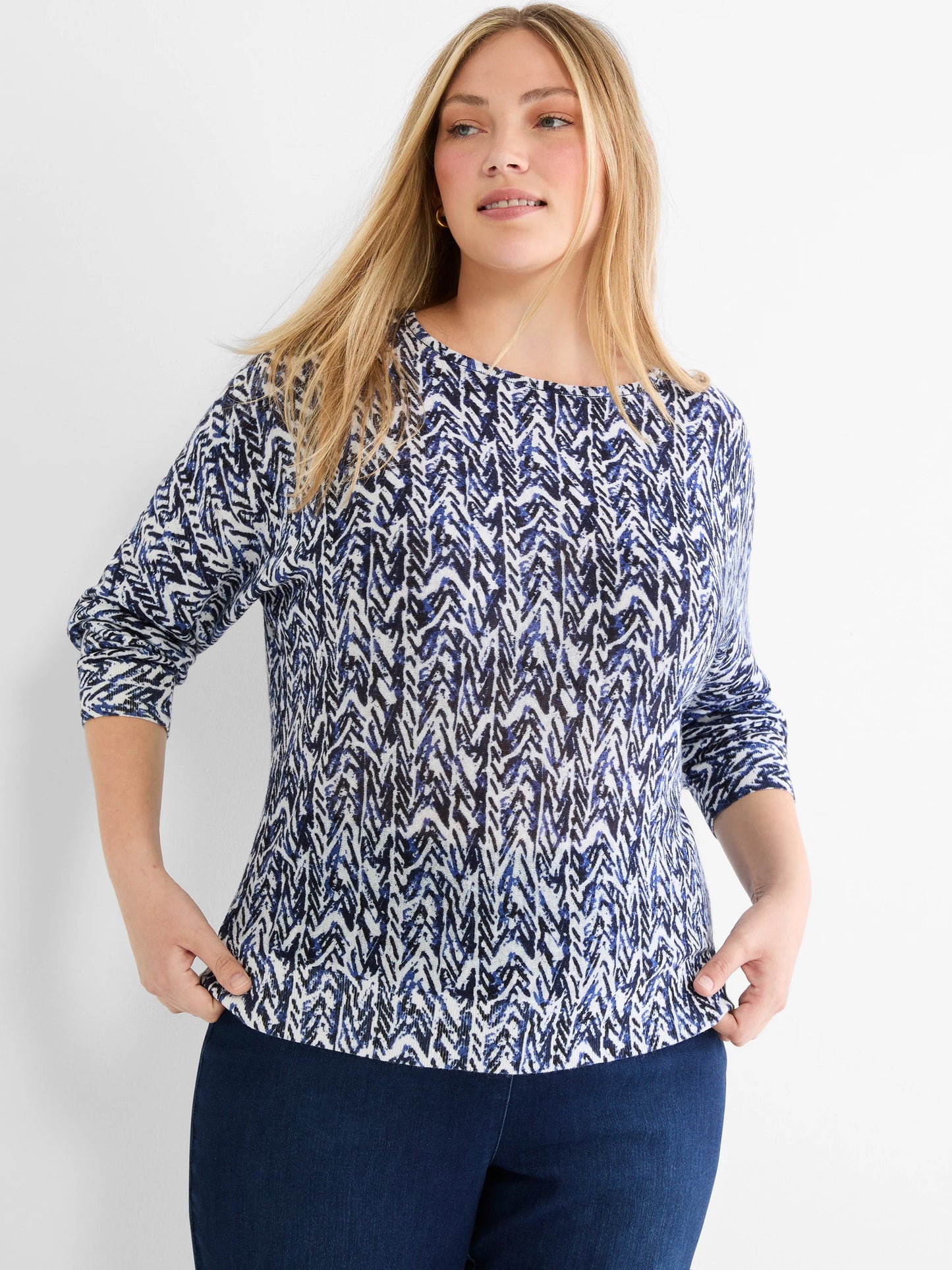 Indigo Crosshatch Sweater
