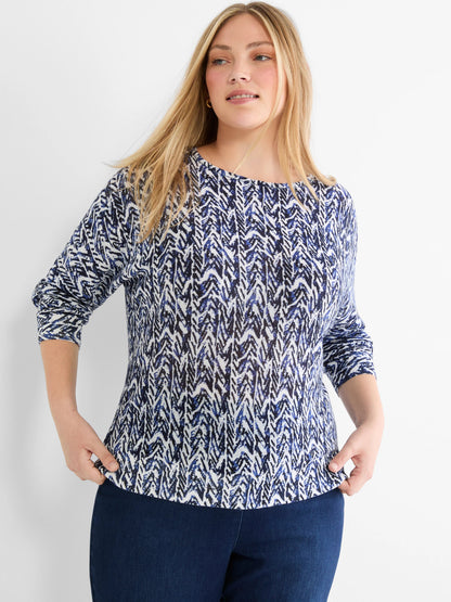 Indigo Crosshatch Sweater