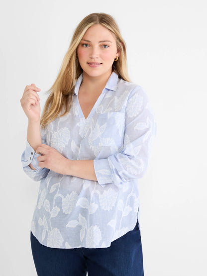 Sky Striped Jacquard Top