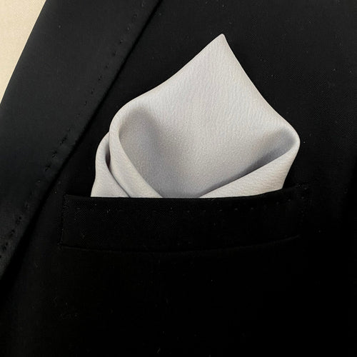Silver Satin Pocket Square