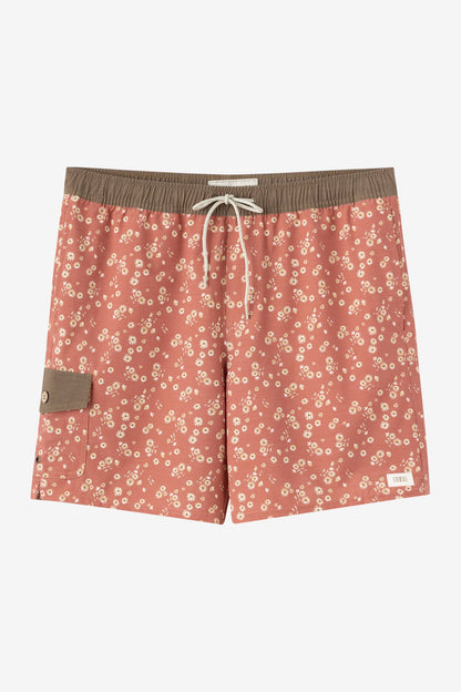 Hermosa Retro 17" Elastic Waist Swim Trunks