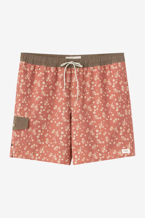Hermosa Retro 17" Elastic Waist Swim Trunks