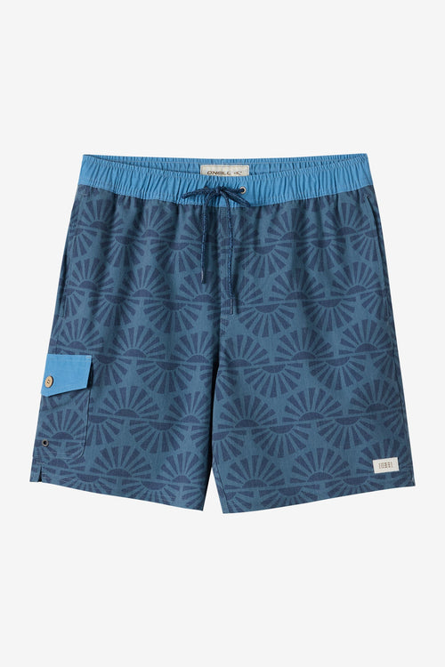 Hermosa Retro Elastic Waist 17" Swim Trunks