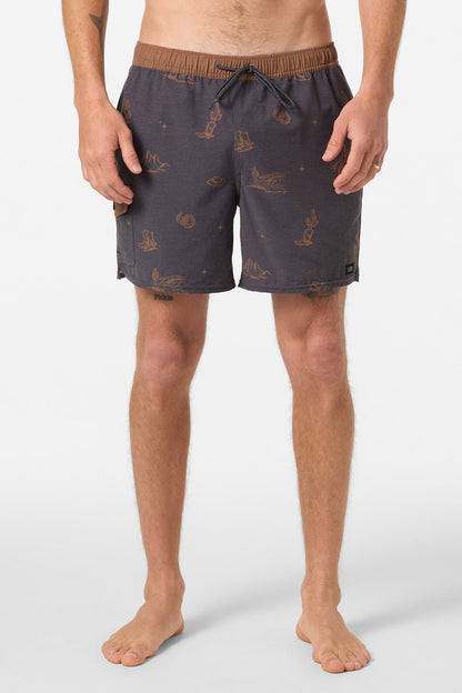 Hermosa Retro 17" Elastic Waist Swim Trunks