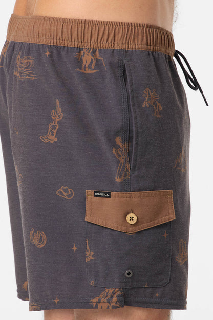 Hermosa Retro 17" Elastic Waist Swim Trunks