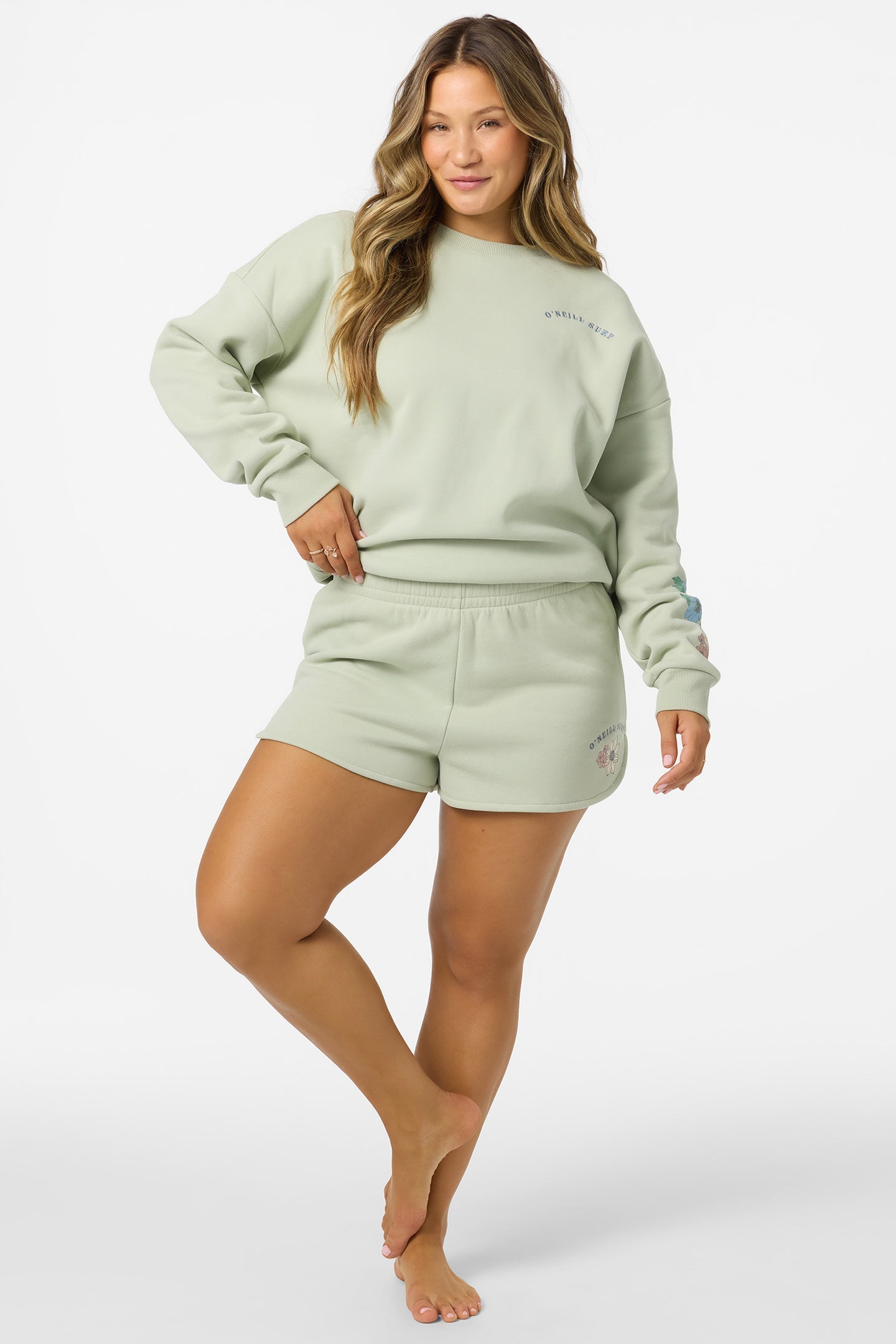 Petal Scallop Fleece Lounge Shorts