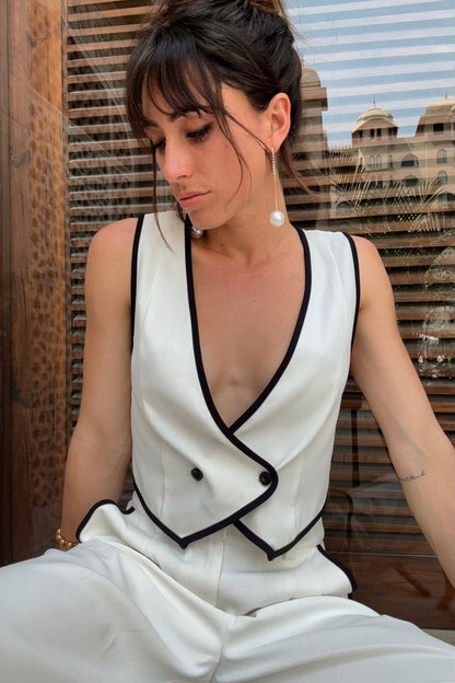 Skylar White Vest