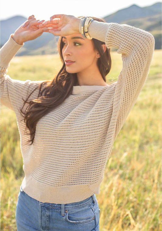 Juliet Metallic Boatneck Sweater