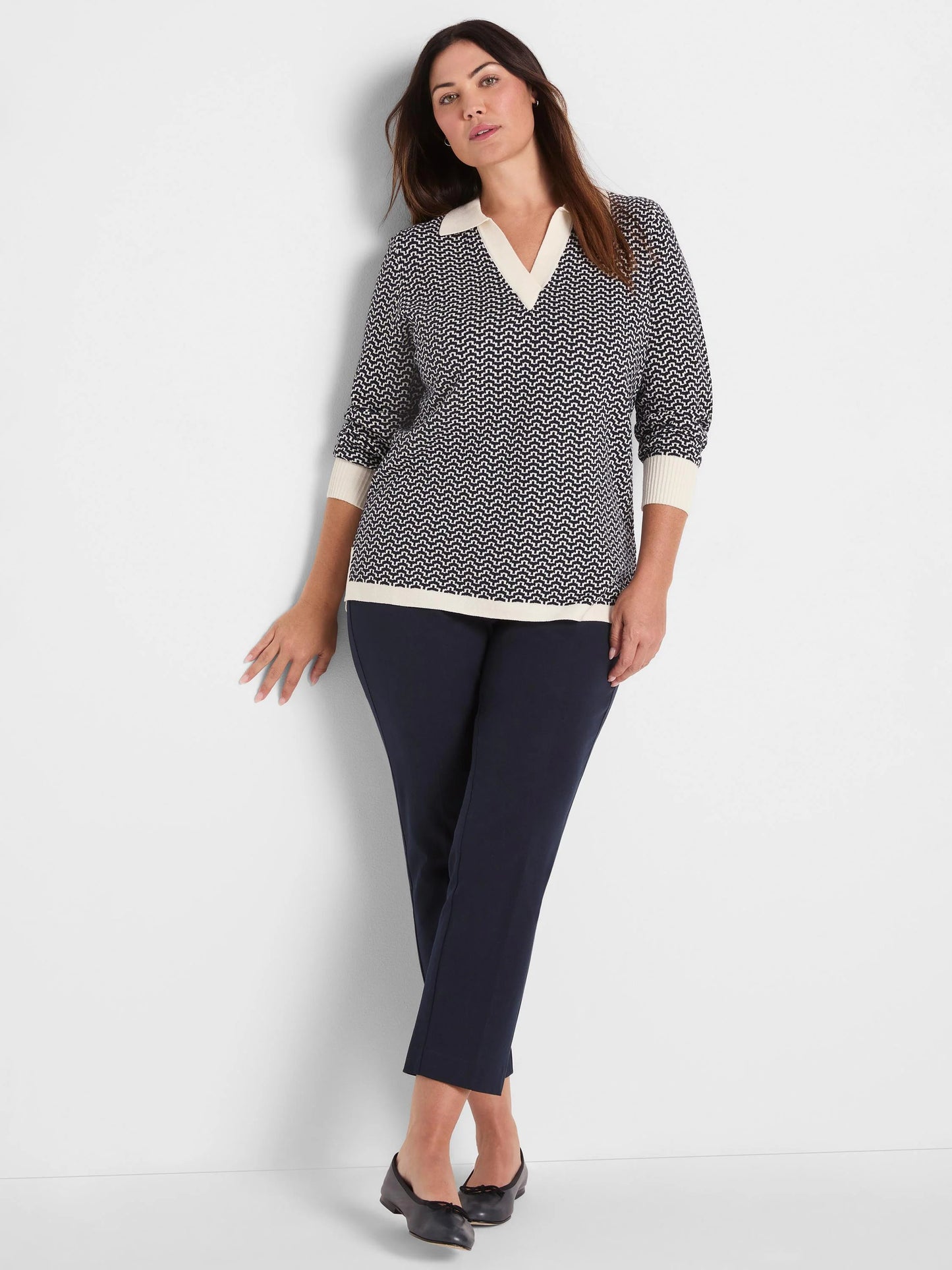 Two Tone Jacquard Sweater