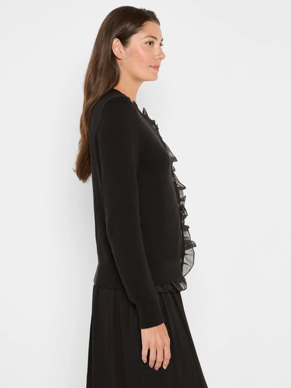 Mixed Media Ruffle Cardigan