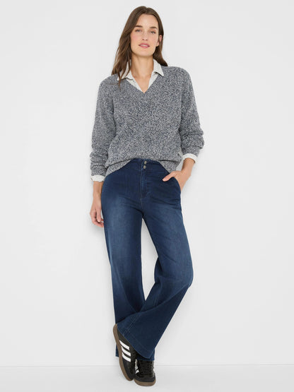V-Neck Shaker Stitch Sweater