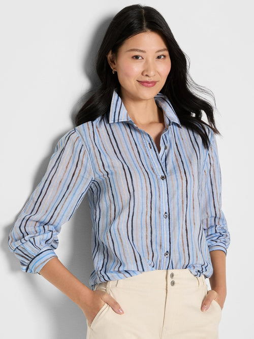 Drifty Painted Stripe Cotton Shirt