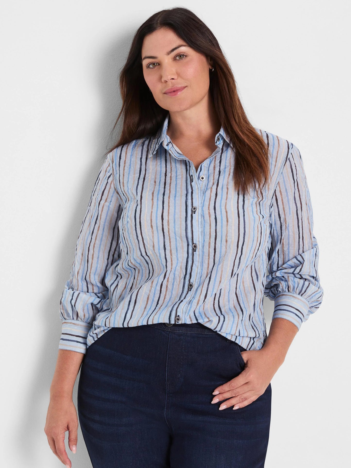 Drifty Painted Stripe Cotton Shirt