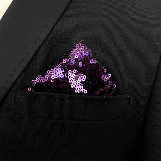 Amethyst Sequin Pocket Square