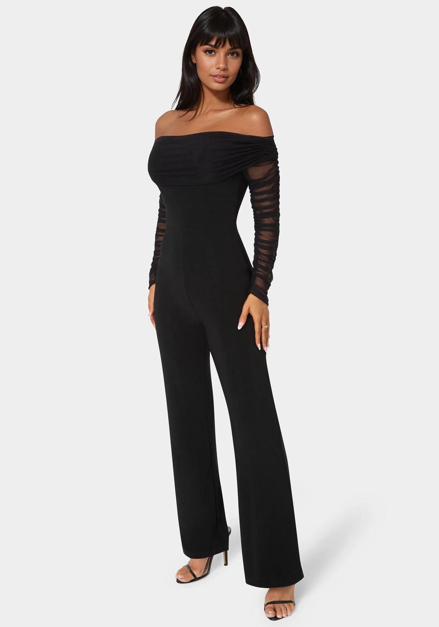 Off Shoulder Ruched Jumpsuit