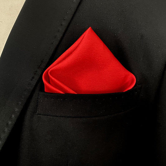 Red Satin Pocket Square