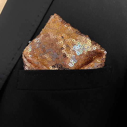 Champagne Sequin Pocket Square