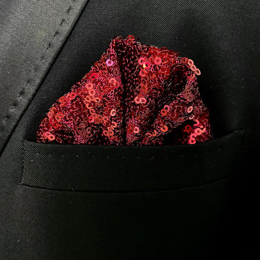 Cherry Sequin Pocket Square