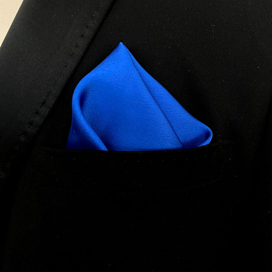 Cobalt Satin Pocket Square