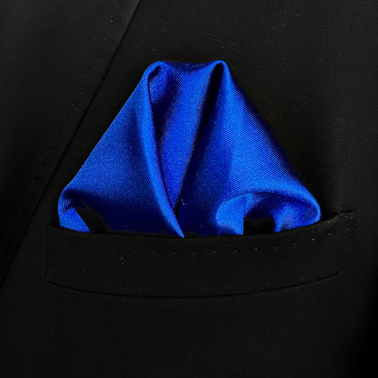 Cobalt Thick Satin Pocket Square