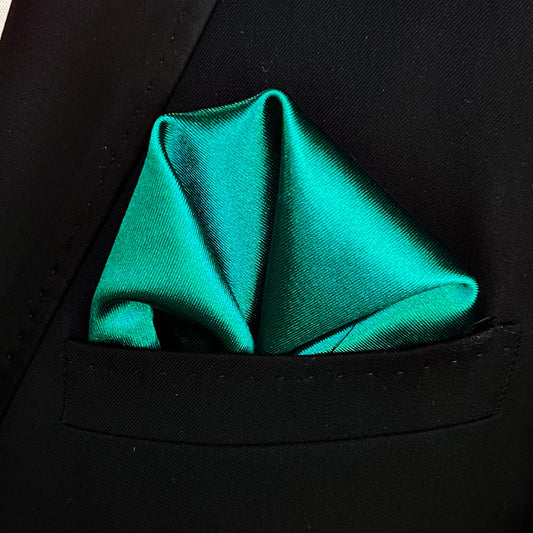 Emerald Thick Satin Pocket Square