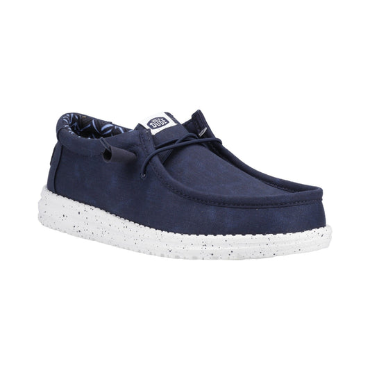 HEYDUDE Wally Mens Canvas Shoe - Navy